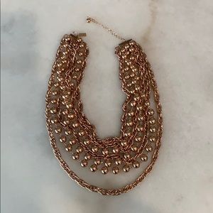 Tuleste rose gold bead chain link necklace